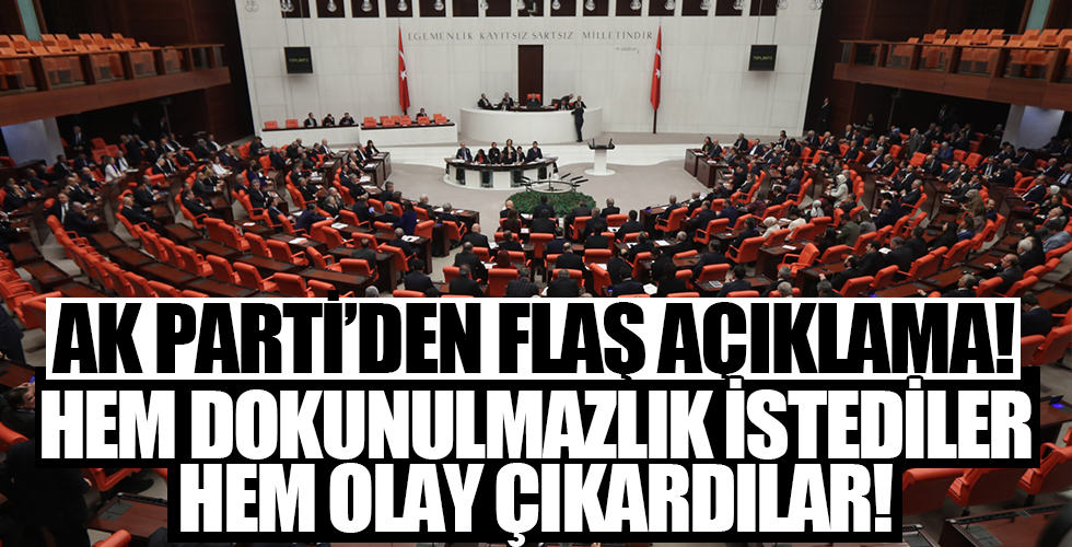 Hem dokunulmazlıkların kaldırılmasını istediler, hem olay çıkardılar! AK Parti'den flaş açıklama