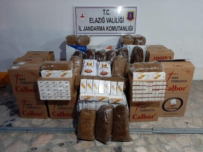 Elazığ'da 750 Kilo Tütün İle 200 Bin Adet Makaron Ele Geçirildi