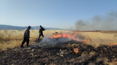 Buğday Tarlasındaki Anız Yangını Korkuttu