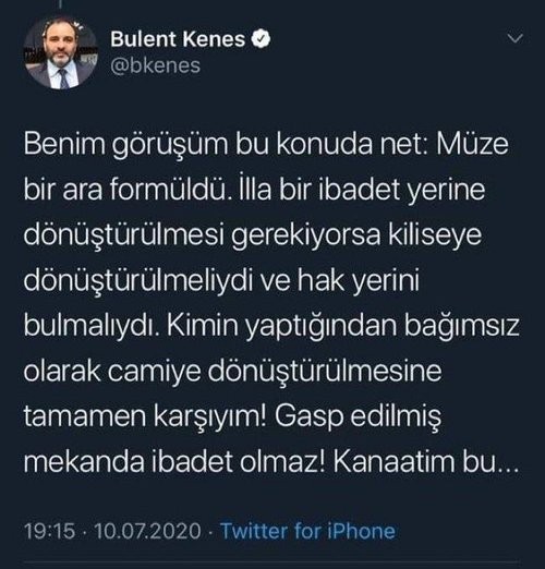 FETÖ'cü firari vatan haini Bülent Keneş'ten skandal Ayasofya açıklaması: Kilise olsun .