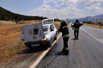 Konya'da Seyir Halindeki Otomobilde Yangın