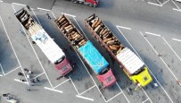 İstanbul'a Gelen Kurbanlıkların Denetimleri Havadan Görüntülendi