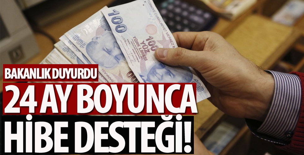 Bakanlık duyurdu: 24 ay boyunca hibe desteği sağlanacak