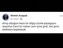 AYASOFYA - Ayasofya'nın halıları ne zaman serilecek?