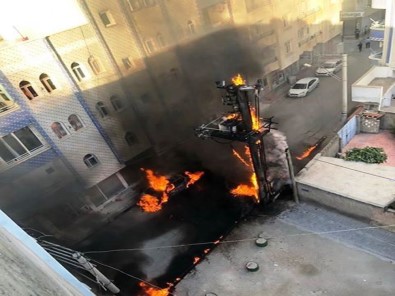 Mardin'de Trafo Yandı, Alevler Otomobile Sıçradı