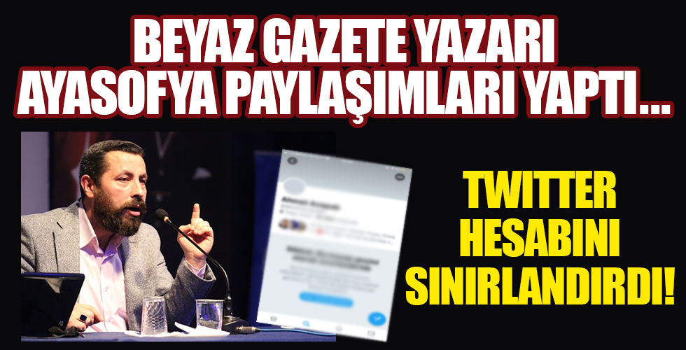 Twitter Ahmet Anapalı'nın hesabını sınırlandırdı!