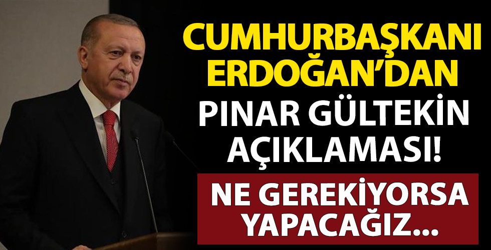 Cumhurbaşkanı Erdoğan’dan Pınar Gültekin açıklaması!