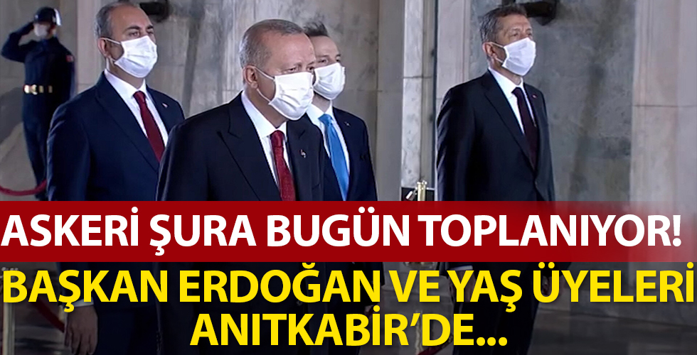 Başkan Erdoğan ve YAŞ üyeleri Anıtkabir'de