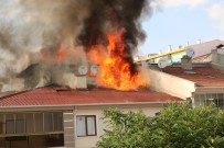 Başkent'te Yangın Sırasında Patlayan Tüp Aracın Üzerine Düştü