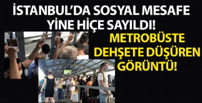 İstanbul'da yine koronavirüs hiçe sayıldı! Metrobüsteki görüntüler şaşkına çevirdi