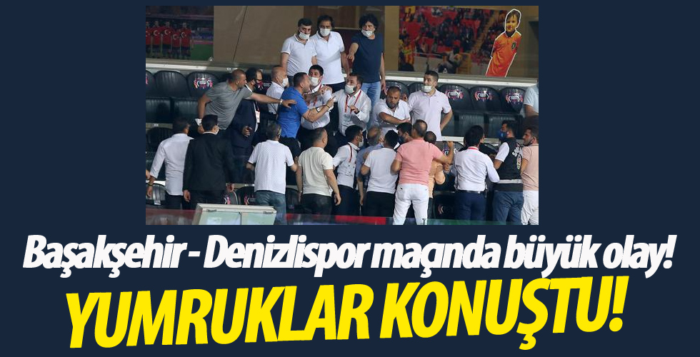 Başakşehir - Denizlispor maçında büyük olay! Yumruklar konuştu...