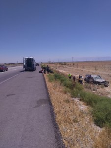 Konya'da Otomobil Şarampole Uçtu Açıklaması 5 Yaralı