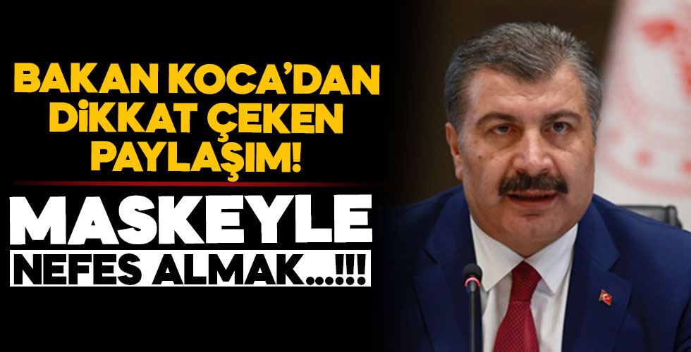 Bakan Koca'dan dikkat çeken maske paylaşımı!