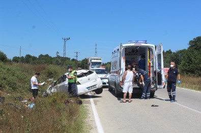 Tekirdağ'da Otomobil Takla Attı Açıklaması 4 Yaralı