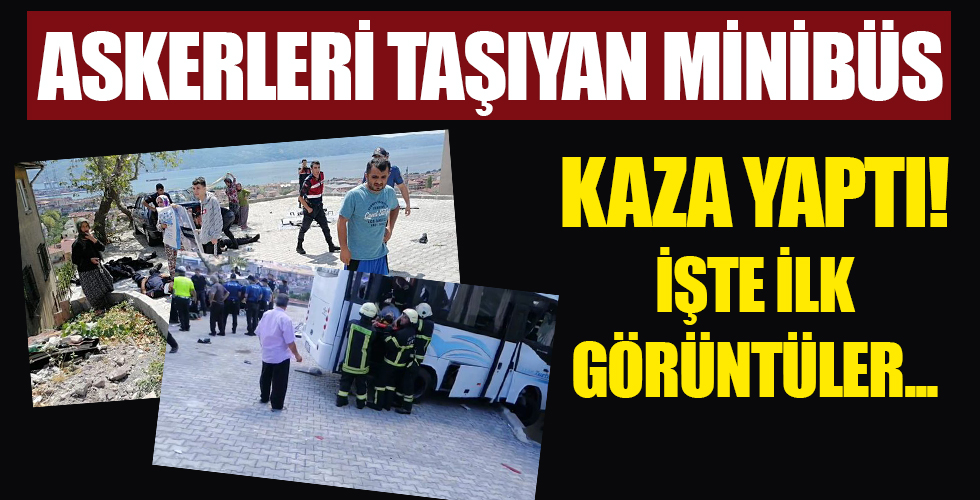 Kocaeli'de askerleri taşıyan midibüs kaza yaptı