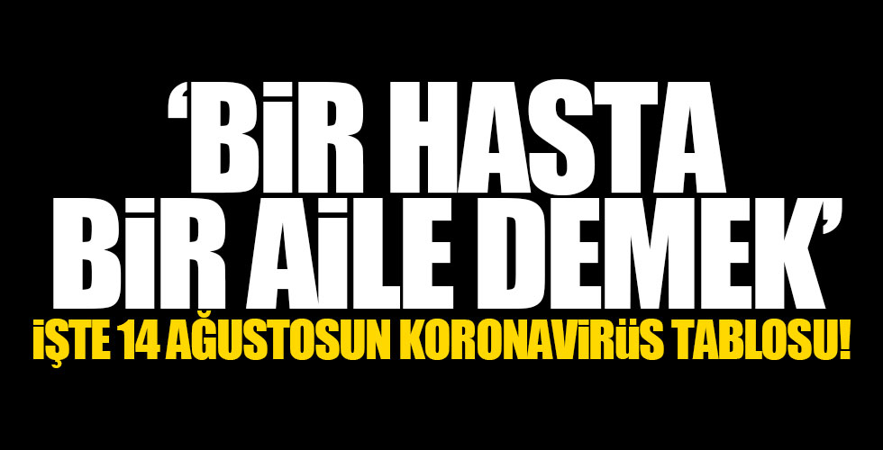 İşte 14 ağustosun koronavirüs tablosu!