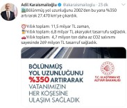 Bölünmüş Yollar 18 Yılda Yüzde 350 Kat Arttı