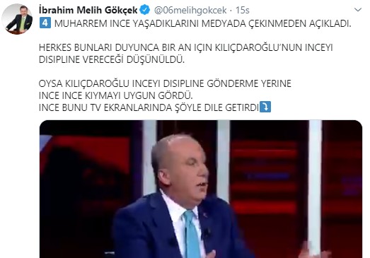 Melih Gökçek’ten Muharrem İnce’ye bomba çağrı!