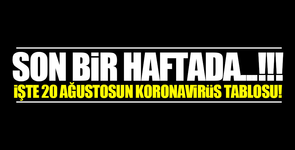 İşte 20 ağustosun koronavirüs tablosu
