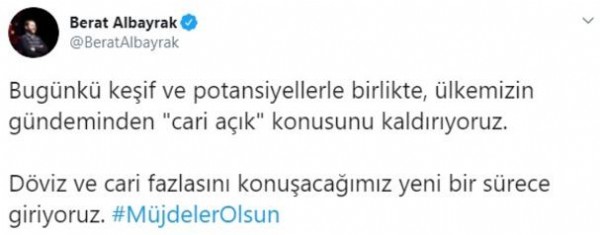 Bakan Albayrak'tan doğal gaz paylaşımı!