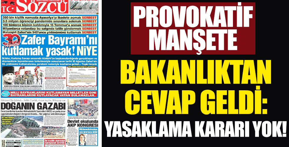 Sözcü yine provokasyon peşinde!