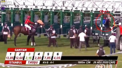 Atına yumruk atan jokey özür diledi