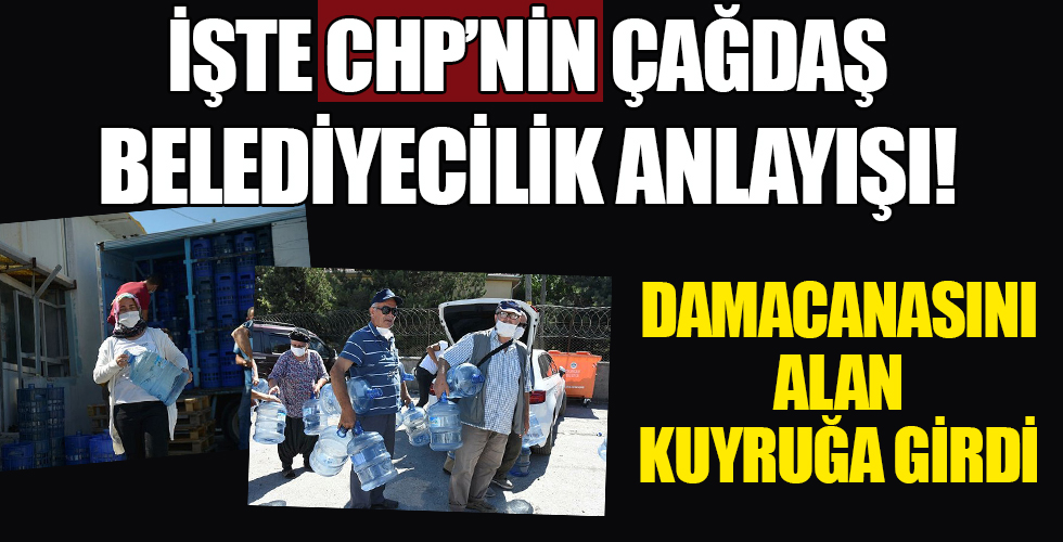 CHP'nin çağdaş belediyecilik anlayışında bugün! Damacanasını kapan su kuyruğuna girdi