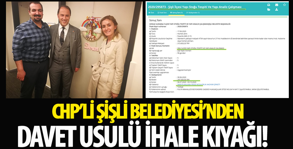 CHP'li Şişli Belediyesi'nden davet usulü ihale kıyağı!