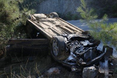 Fethiye'de Otomobil Takla Attı Açıklaması 2 Yaralı