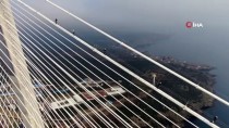 (Özel) Yavuz Sultan Selim Köprüsü Halatlarında Nefes Kesen Çalışma