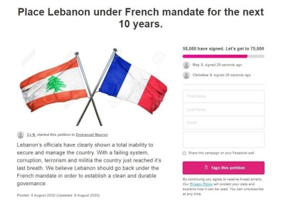Lübnan'da Fransız Yönetimi İçin İmza Kampanyası Başlattılar