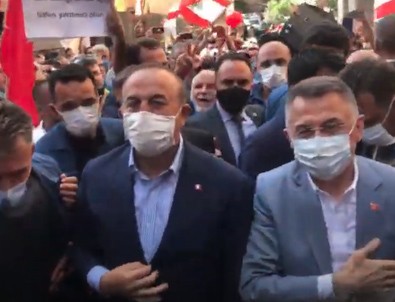 Beyrut'ta Türkiye heyecanı: Fuat Oktay ve Mevlüt Çavuşoğlu Beyrut'ta