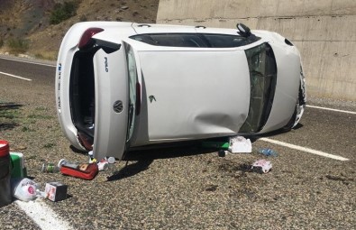 Takla Atan Otomobil Sürücüsü Yaralandı