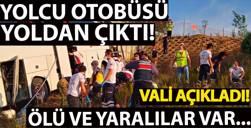 Yolcu otobüsü yoldan çıktı!