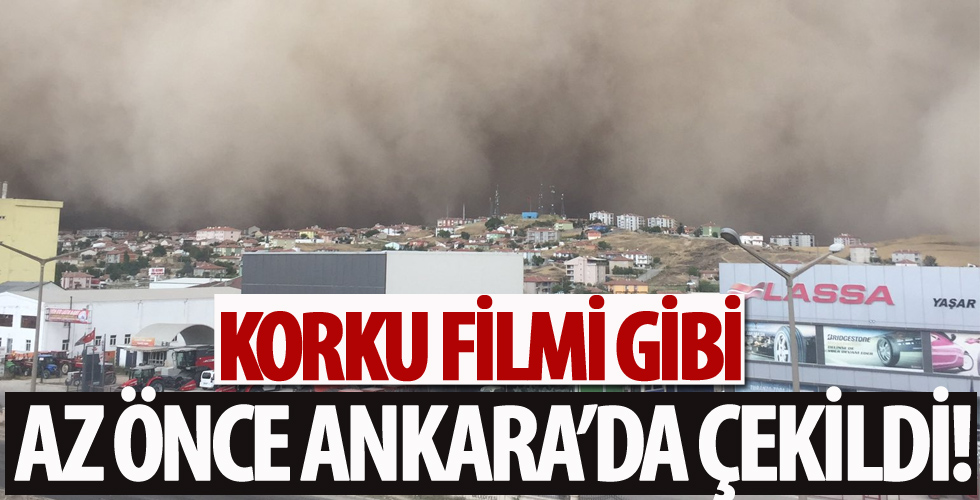 Ankara'nın Polatlı ilçesindeki toz fırtınası ilçeyi karanlığa bürüdü