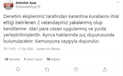 Karantinayı Delen 2 Kişi Yurda Yerleştirildi