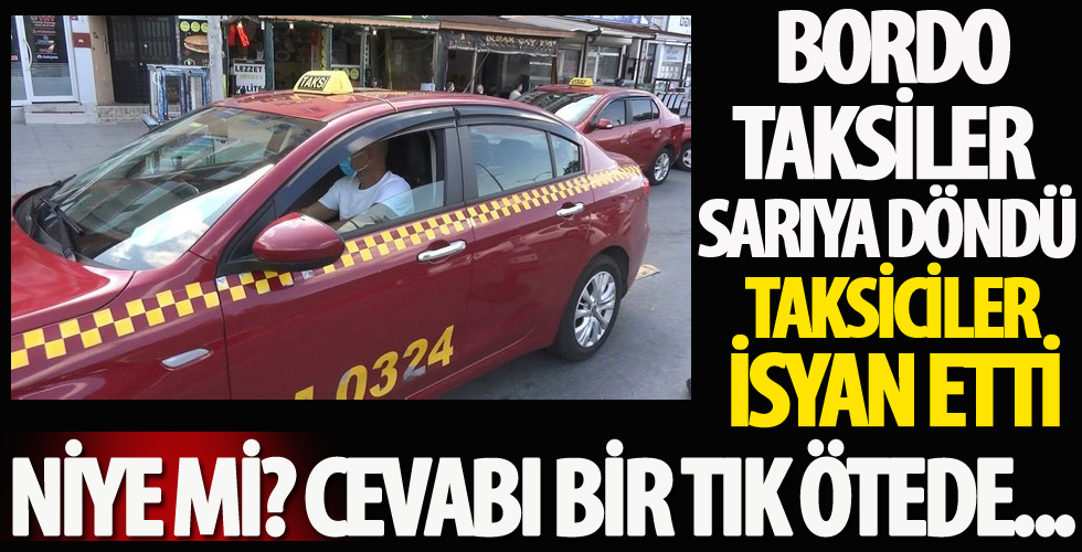 Bordo taksiler sarıya döndü! Taksiciler isyan bayrağını çekti