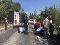 Tarım Aracı Şarampole Yuvarlandı Açıklaması 1 Yaralı