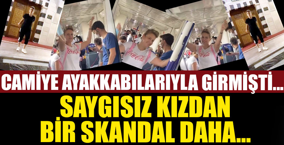 Camiye ayakkabıyla girmişti! Bir skandal daha...