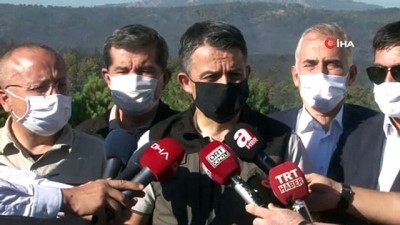 Bakan Pakdemirli, Denizli'deki Orman Yangınını Havadan İnceledi Açıklaması