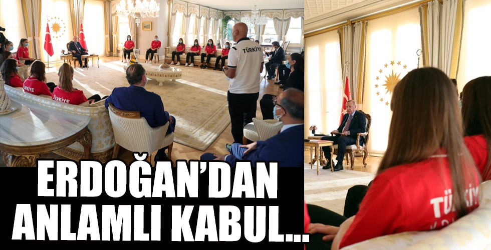 Cumhurbaşkanı Erdoğan, Avrupa Şampiyonu olan U19 Kız Voleybol Takımı'nı kabul etti