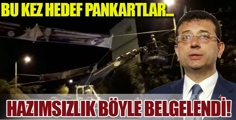 CHP'li İBB zabıtası şimdi de Göztepe Prof. Dr. Süleyman Yalçın Şehir Hastanesi için açılan teşekkür pankartlarını kesti!