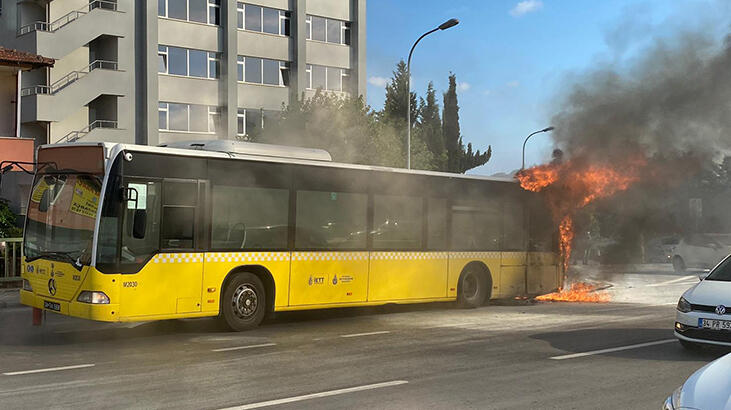 İETT otobüsü alev alev yandı!