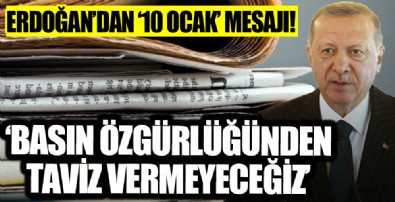 Cumhurbaşkanı Recep Tayyip Erdoğan'dan '10 Ocak Çalışan Gazeteciler Günü' mesajı