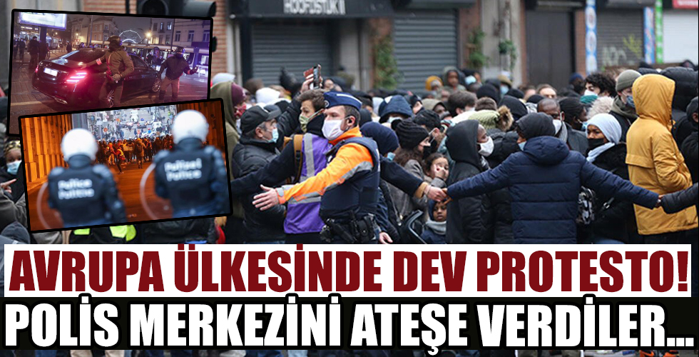 Gösterilerde polis merkezi ateşe verildi!