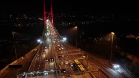 Kısıtlama Öncesi 15 Temmuz Şehitler Köprüsü'nde Trafik Yoğunluğu Havadan Görüntülendi