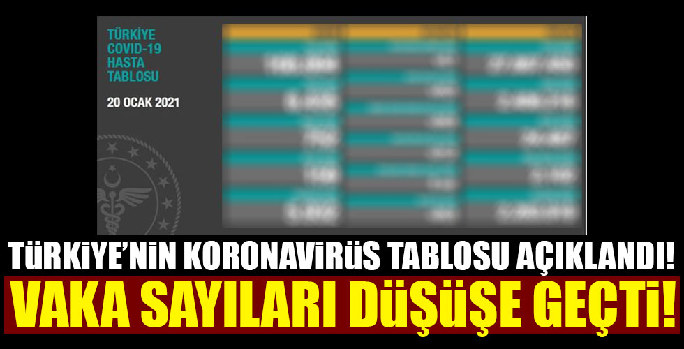 Günlük hasta sayısı düşüşe geçti! İşte Türkiye'nin koronavirüs tablosu!