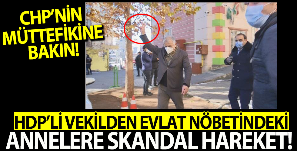 HDPKK'lı milletvekili Erol Katırcıoğlu'ndan skandal hareket! Evlat nöbetindeki ailelere zafer işareti yaptı