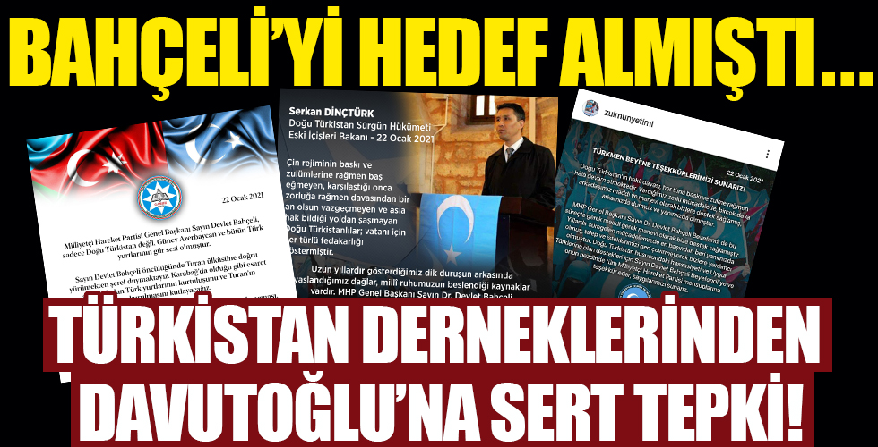 Bahçeli'yi hedef almıştı... Türkistan derneklerinden Davutoğlu'na sert tepki!