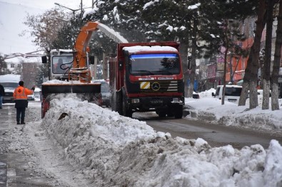 Tatvan'da Karlar Kamyonlarla Şehir Dışına Taşınıyor
